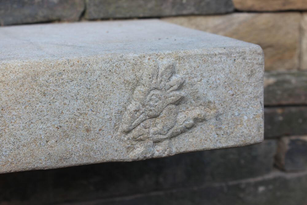 Anne Lister Monument bench carving